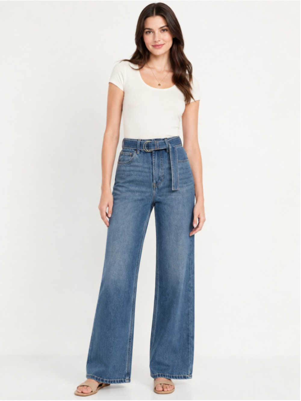 Francesca's Wide Leg Jeans Blue Size 26 NWT